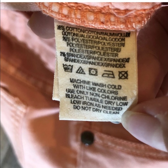 FREE PEOPLE Jeans Coral Color Size 26 - Picture 3 of 5